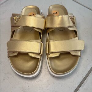 Guess Gold Slide Sandals with Straps